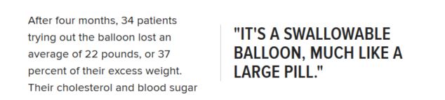 “Ballon Pill” Helps 34 Participants Lose an Average of 22 Pounds, in Study Presented at Obesity Week in LA